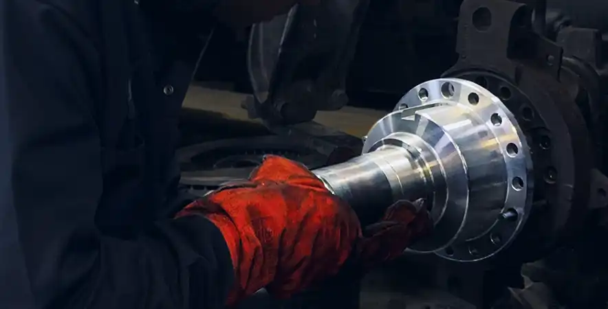 A technician installing a new spindle