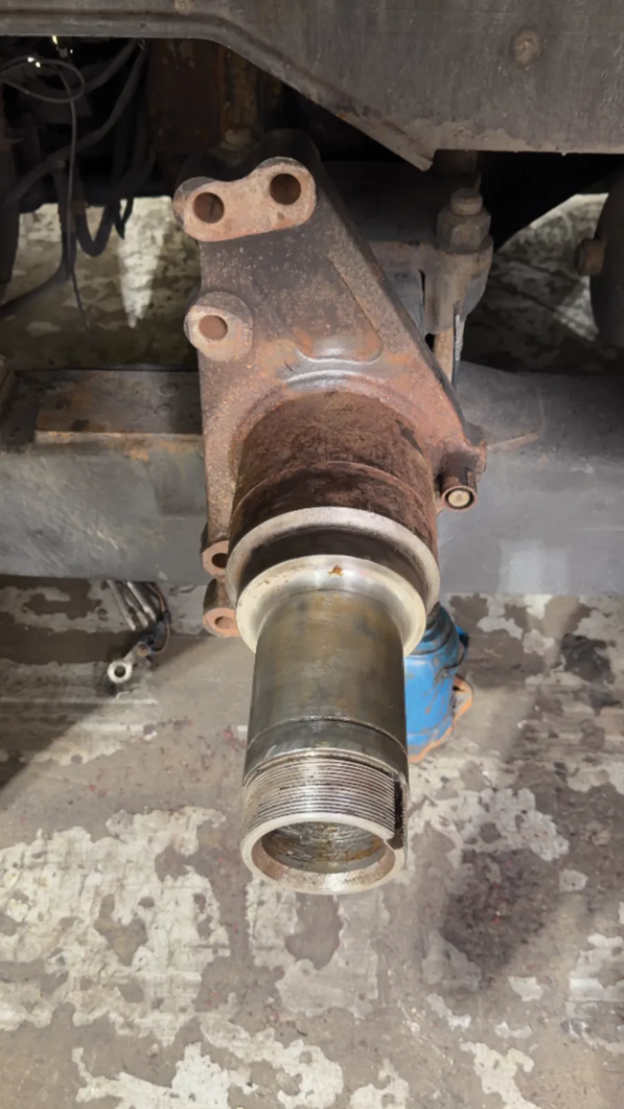 Axle spindle repair before